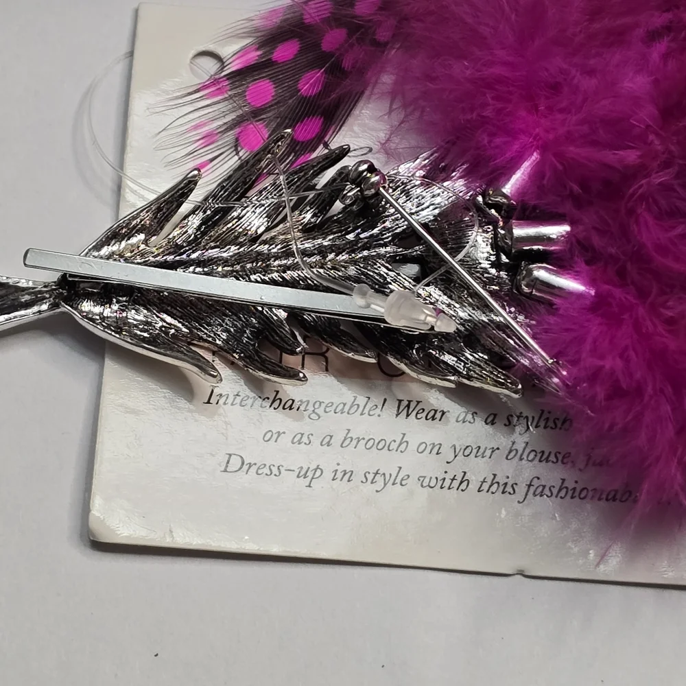 Treska Feather Deco Brooches Hair Clip Barrette Convertible Feather‎ Brooch Lot